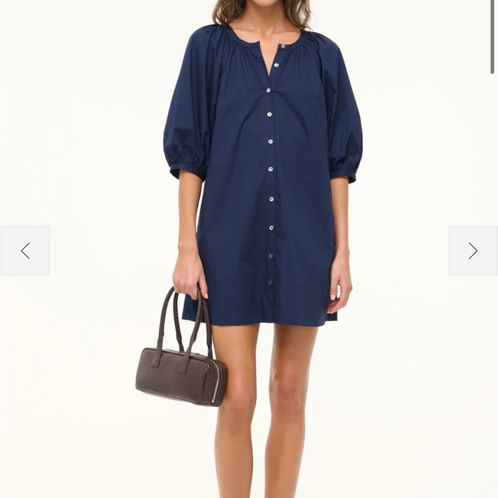 STAUD MINI VINCENT DRESS NAVY